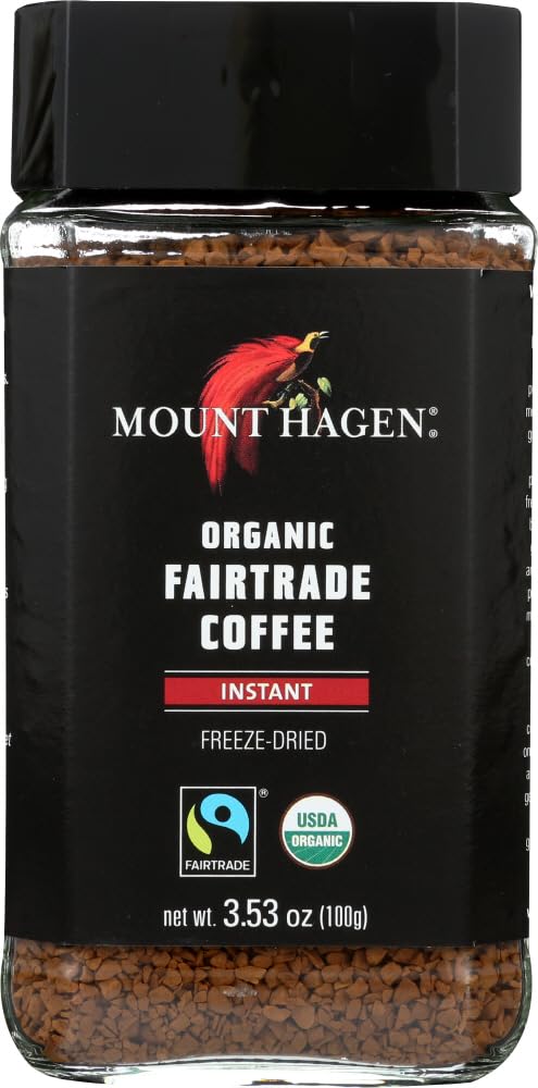 Mt. Hagen Instant Coffee Organic 3.53 OZ(Pack of 12)