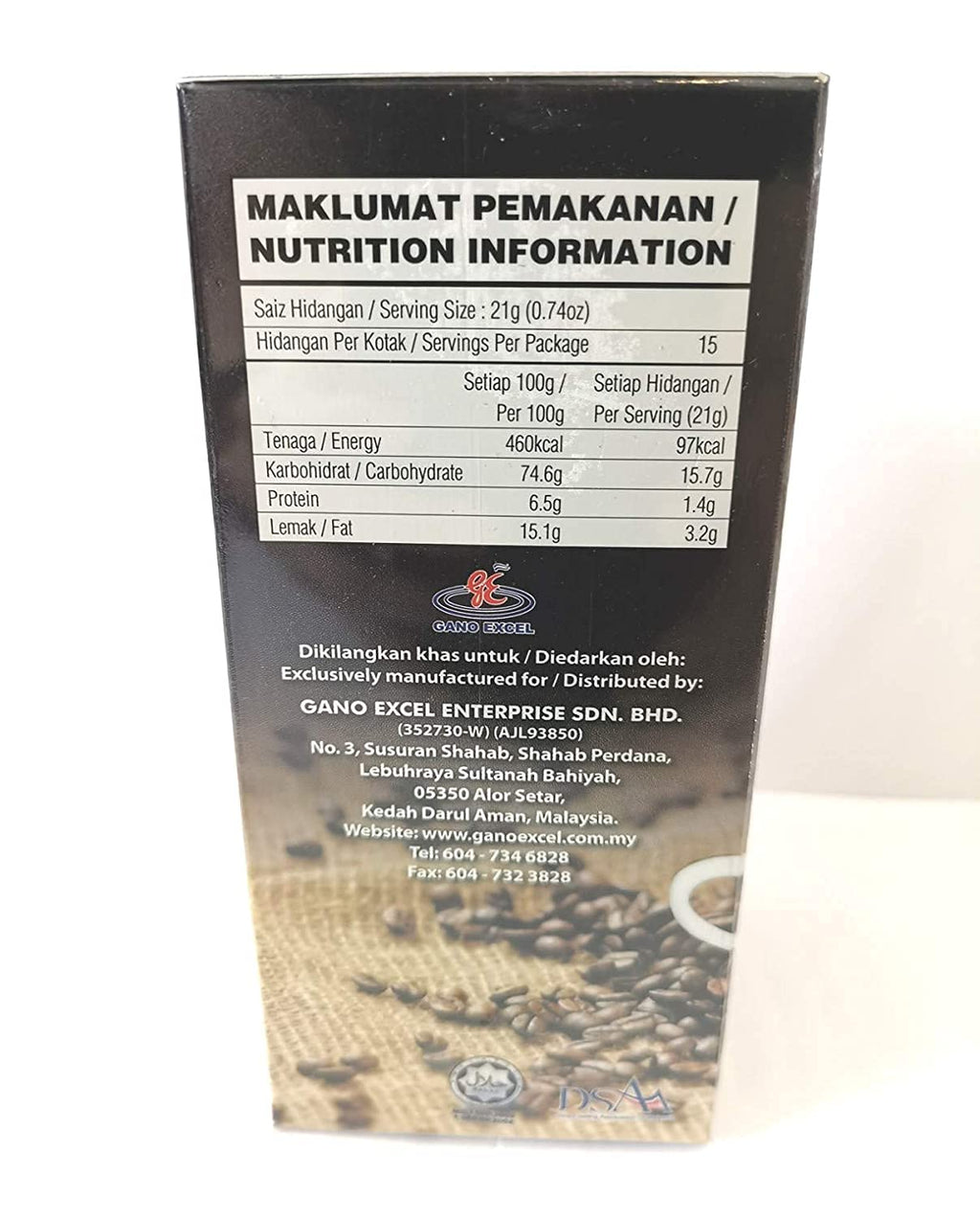 3 in 1 Coffee Premix Sachets 15 Count 40 Box