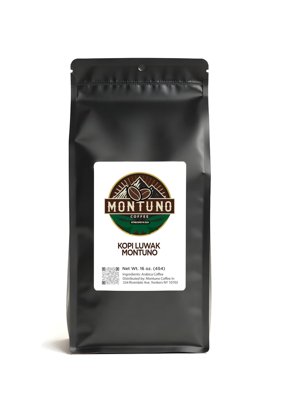 Montuno Kopi Luwak Arabica Coffee, Premium Gourmet, 1 Lb (Whole Bean)