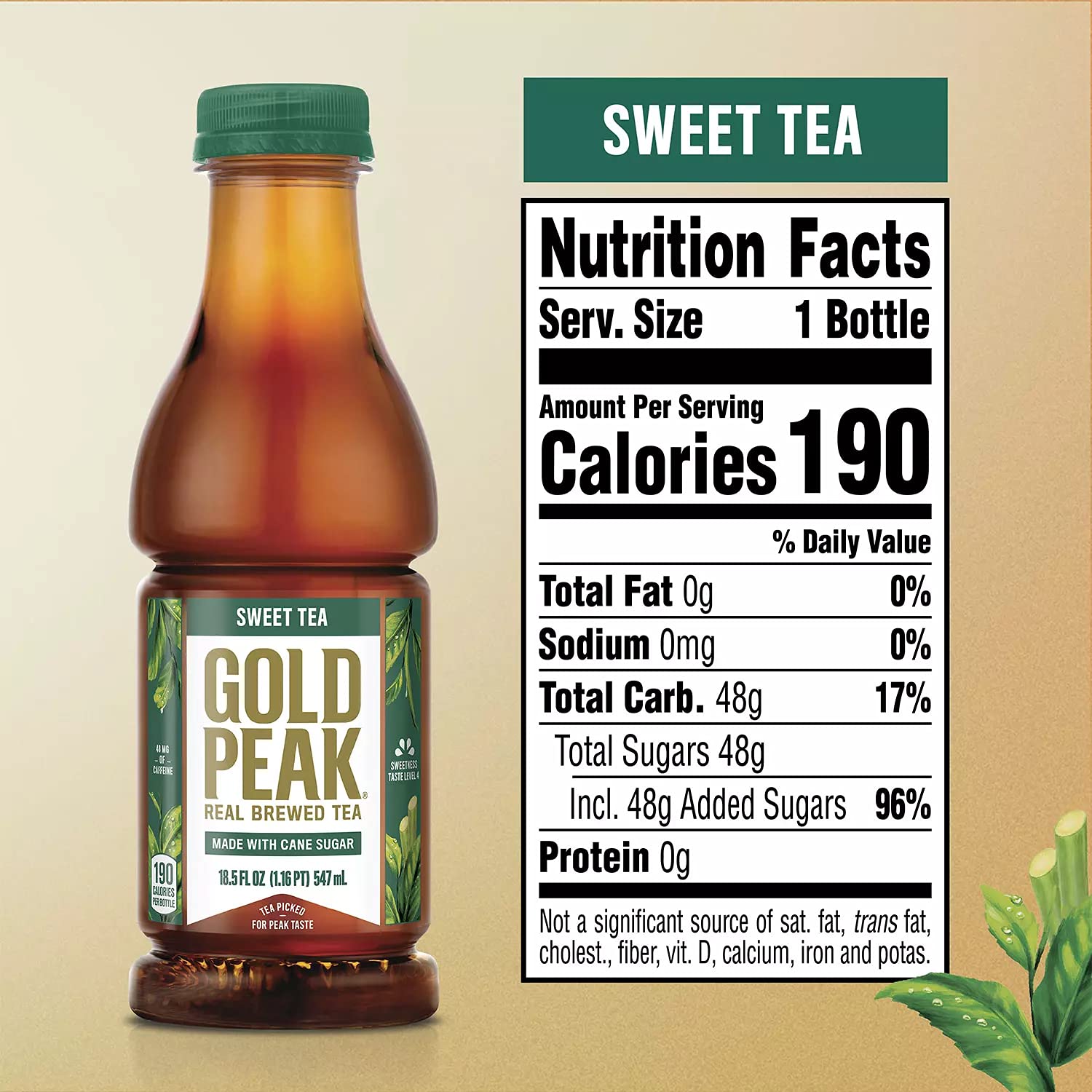 Naturally Sweet Brewed Tea 18.5 oz 36 Bottles