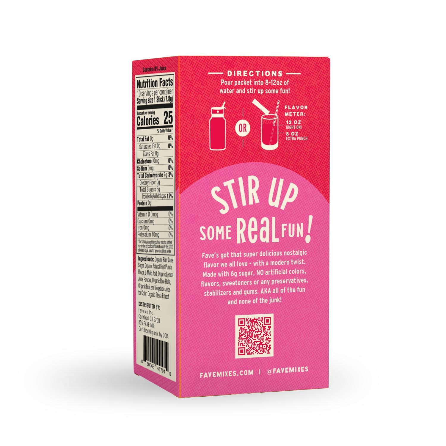 Organic Fruit Punch Drink Mix Sticks 120 Count