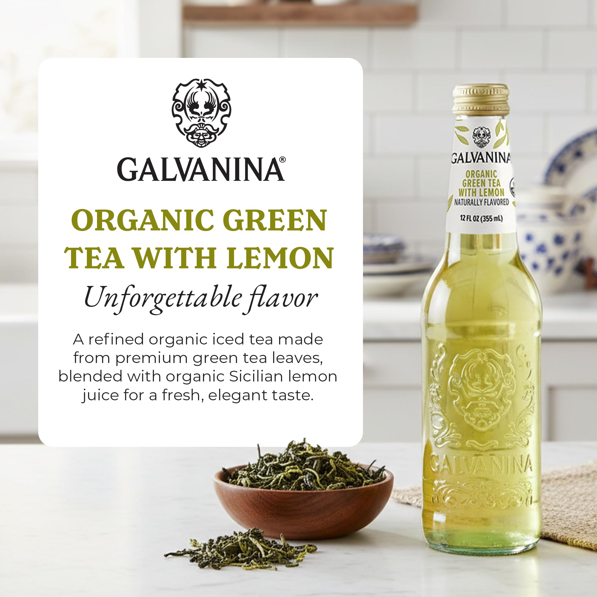 Organic Green Lemon Iced Tea 12 oz 12 Bottles