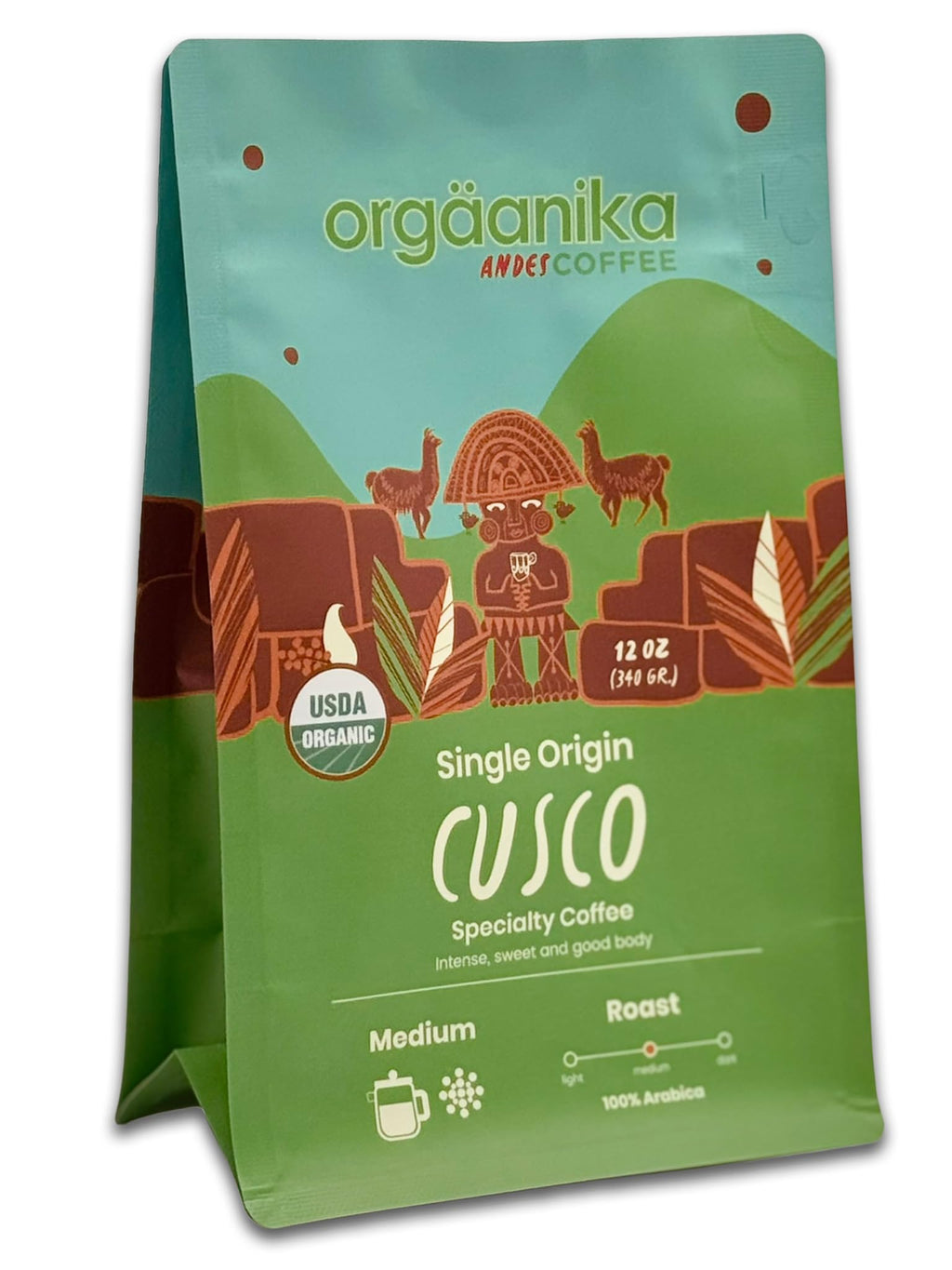 Organic Peru Single Origin Ground Coffee 12 oz 20 Pack