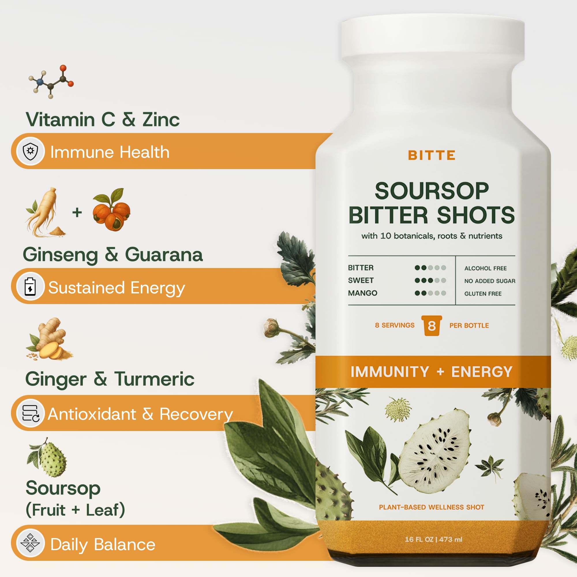 BITTE Soursop Bitters Liquid – Immune + Energy Soursop Juice Shots