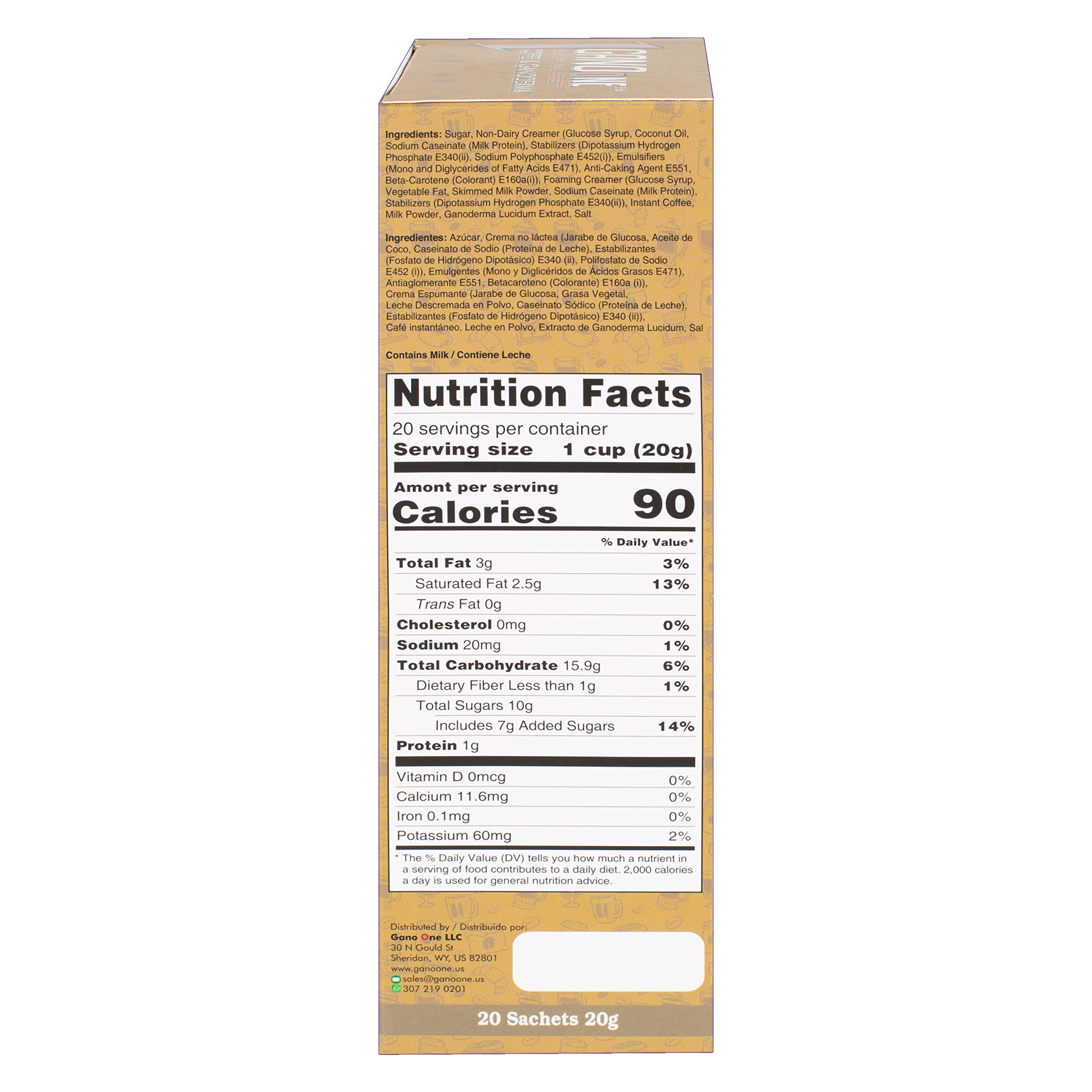 Reishi Mushroom Instant Latte Coffee 20 Sachets