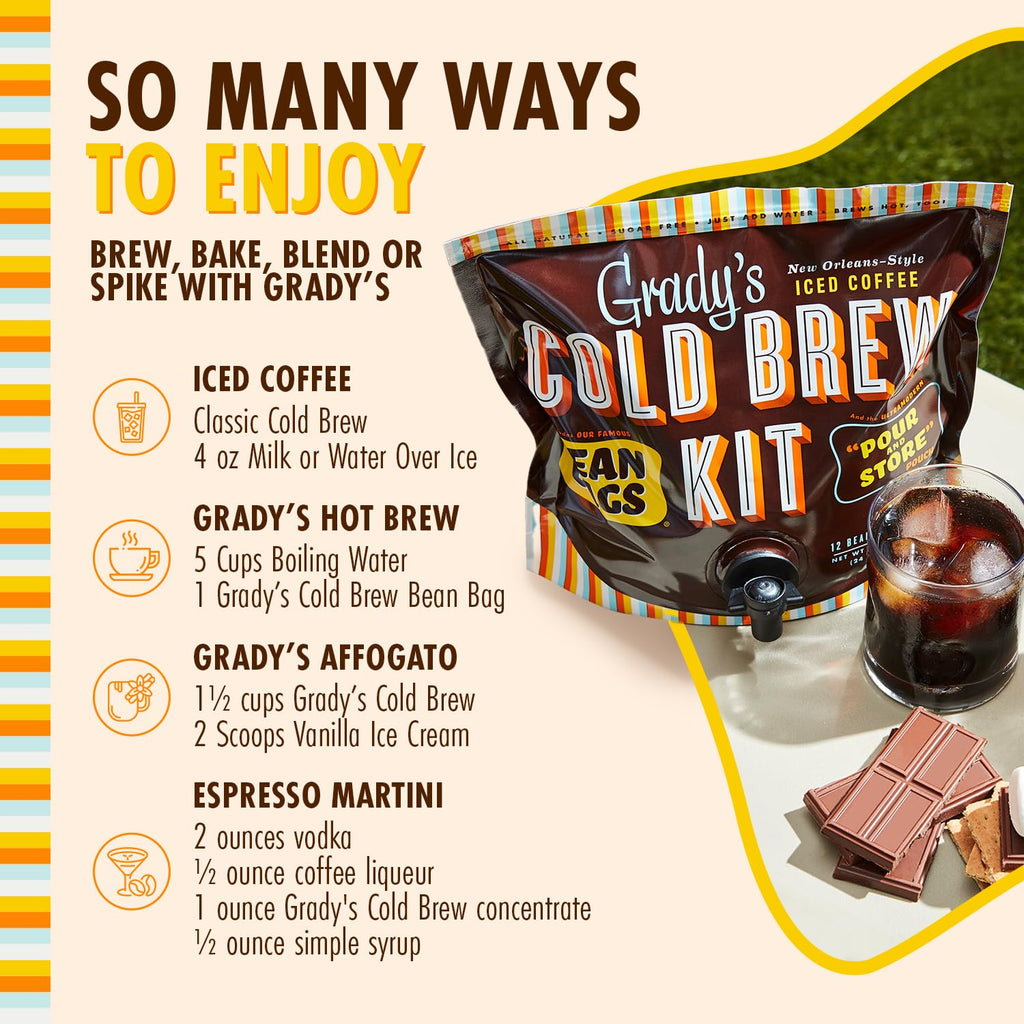 New Orleans Style Cold Brew Coffee Kit 12 Brew Bags