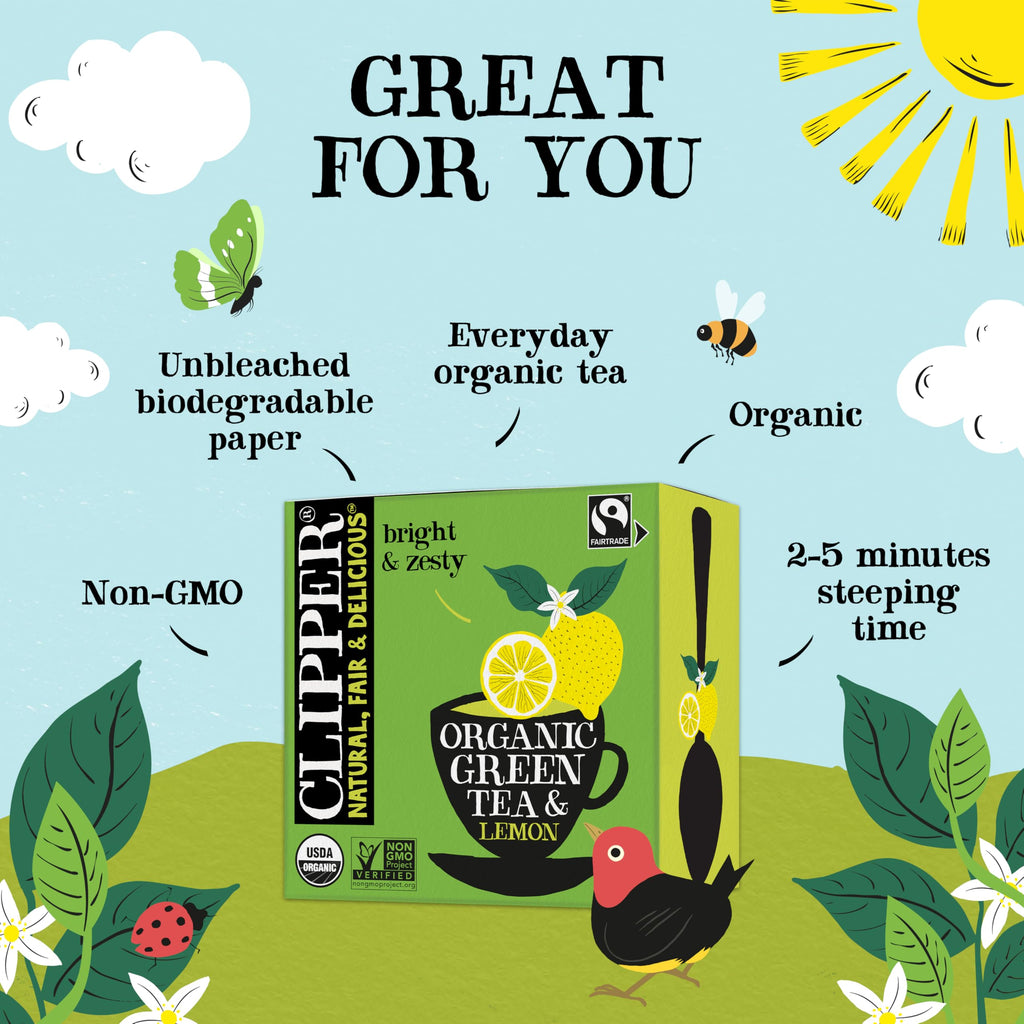 Clipper Tea Organic Green Tea – Great Hot or Iced – Natural & Biodegradable