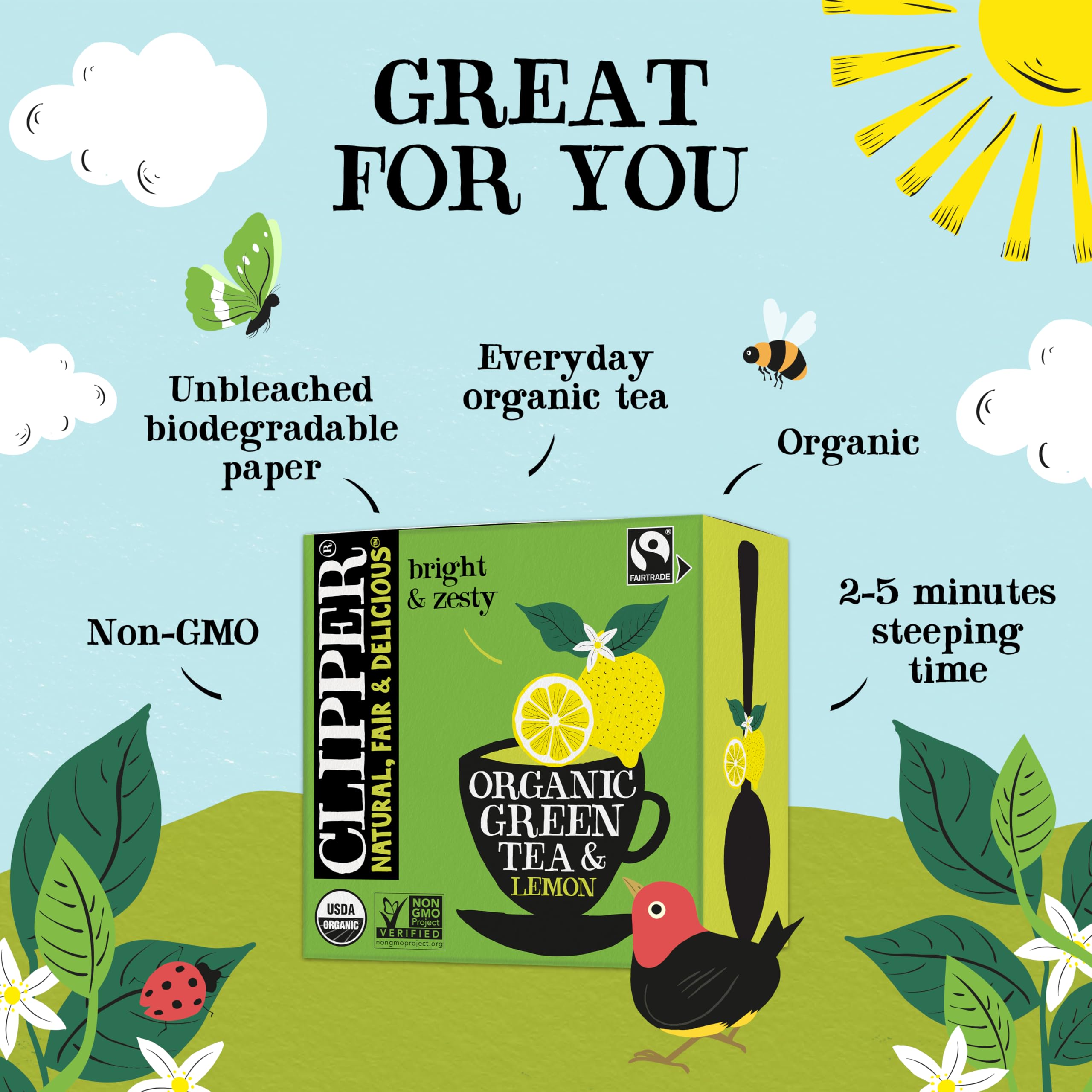 Clipper Tea Organic Green Tea – Great Hot or Iced – Natural & Biodegradable