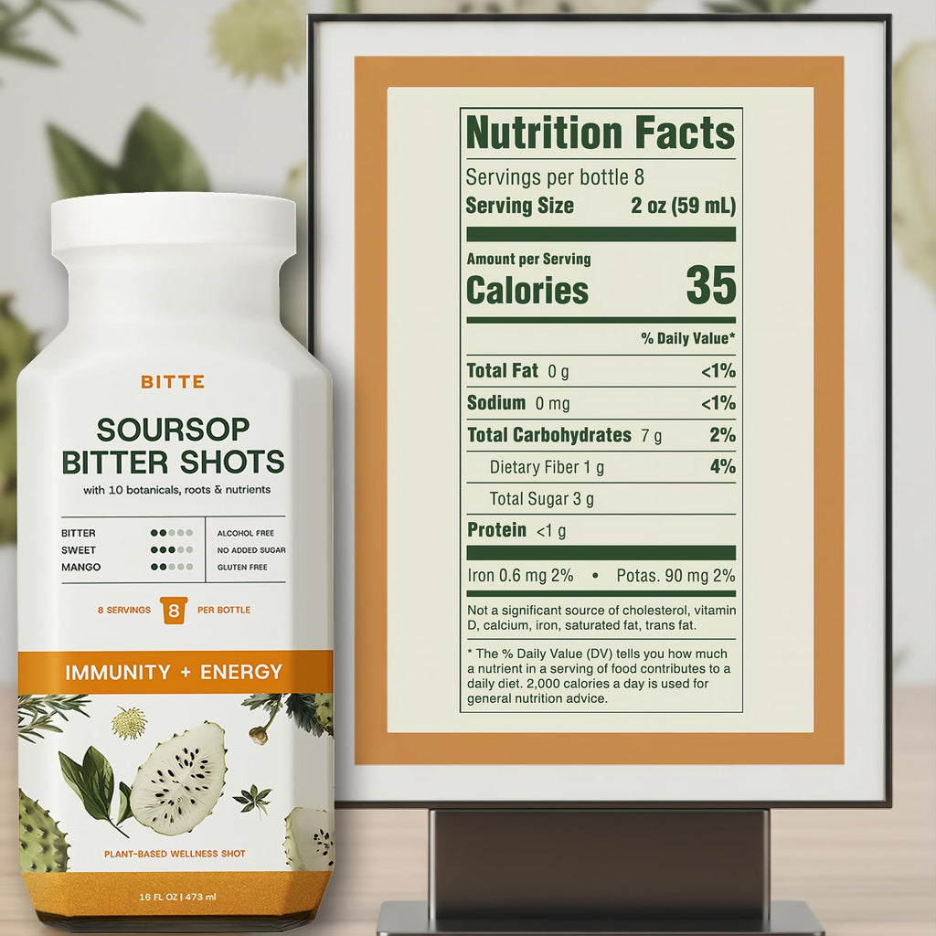 BITTE Soursop Bitters Liquid – Immune + Energy Soursop Juice Shots