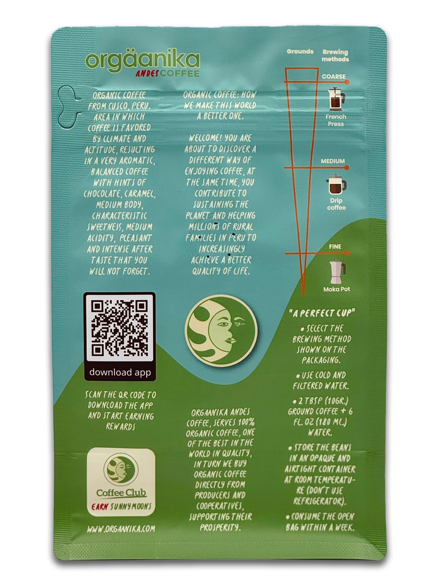 Organic Peru Single Origin Ground Coffee 12 oz 20 Pack