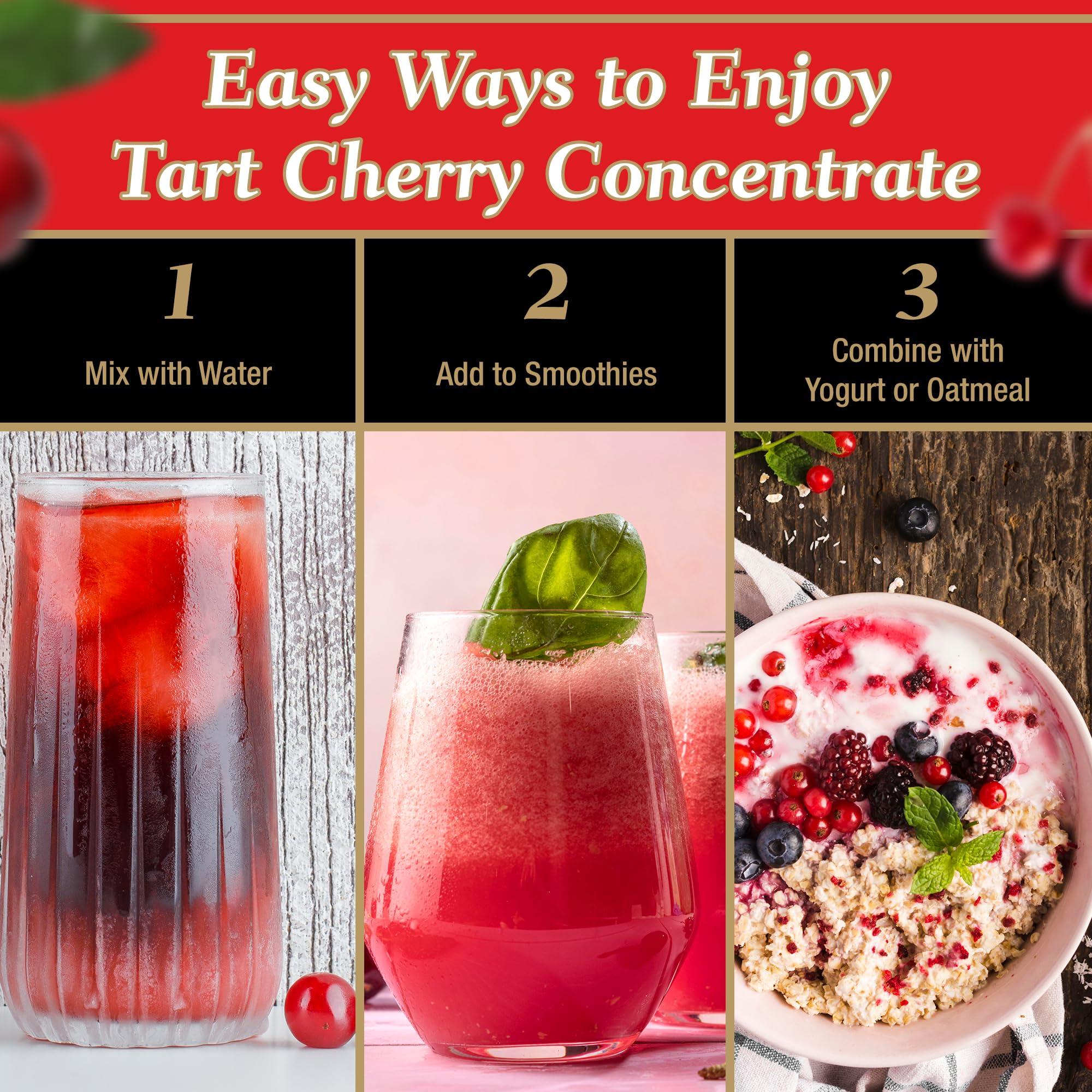 100% Tart Cherry Juice Concentrate 32 oz Bottle